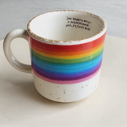 Rainbow Ceramic Mug - Colorful Inspirational Coffee Mug