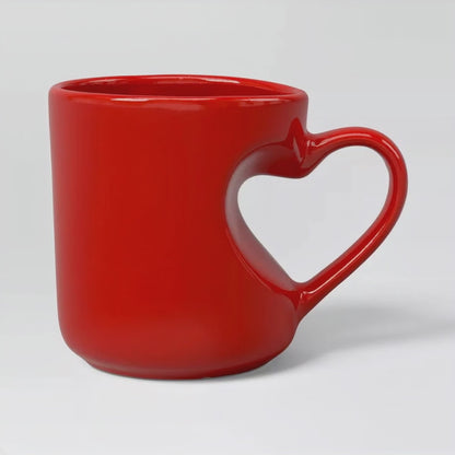 Cordate Handle Stoneware Mug